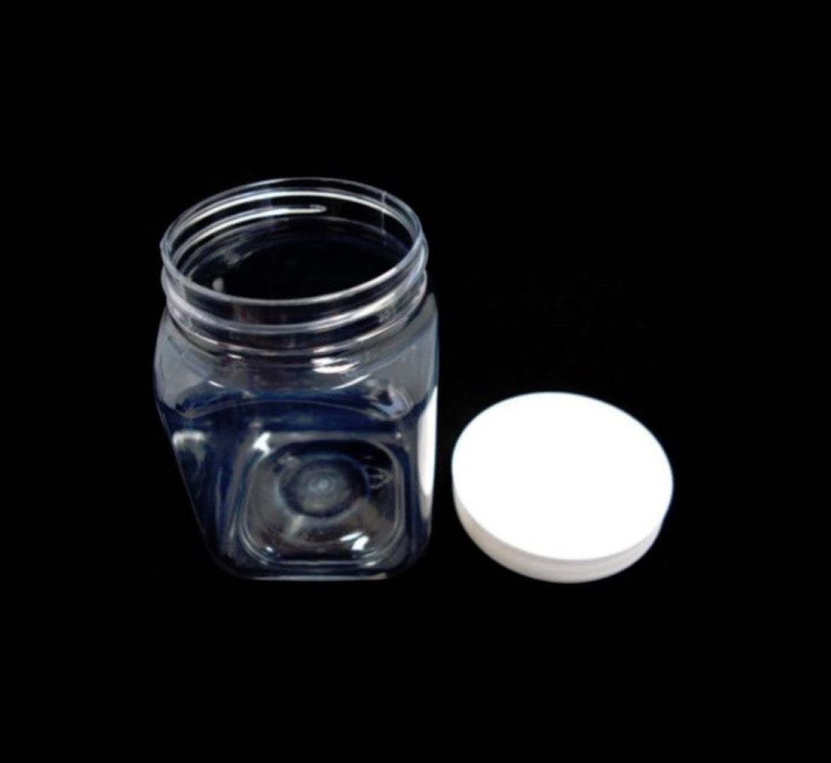 200ml Clear Plastic Jar + Black Lid