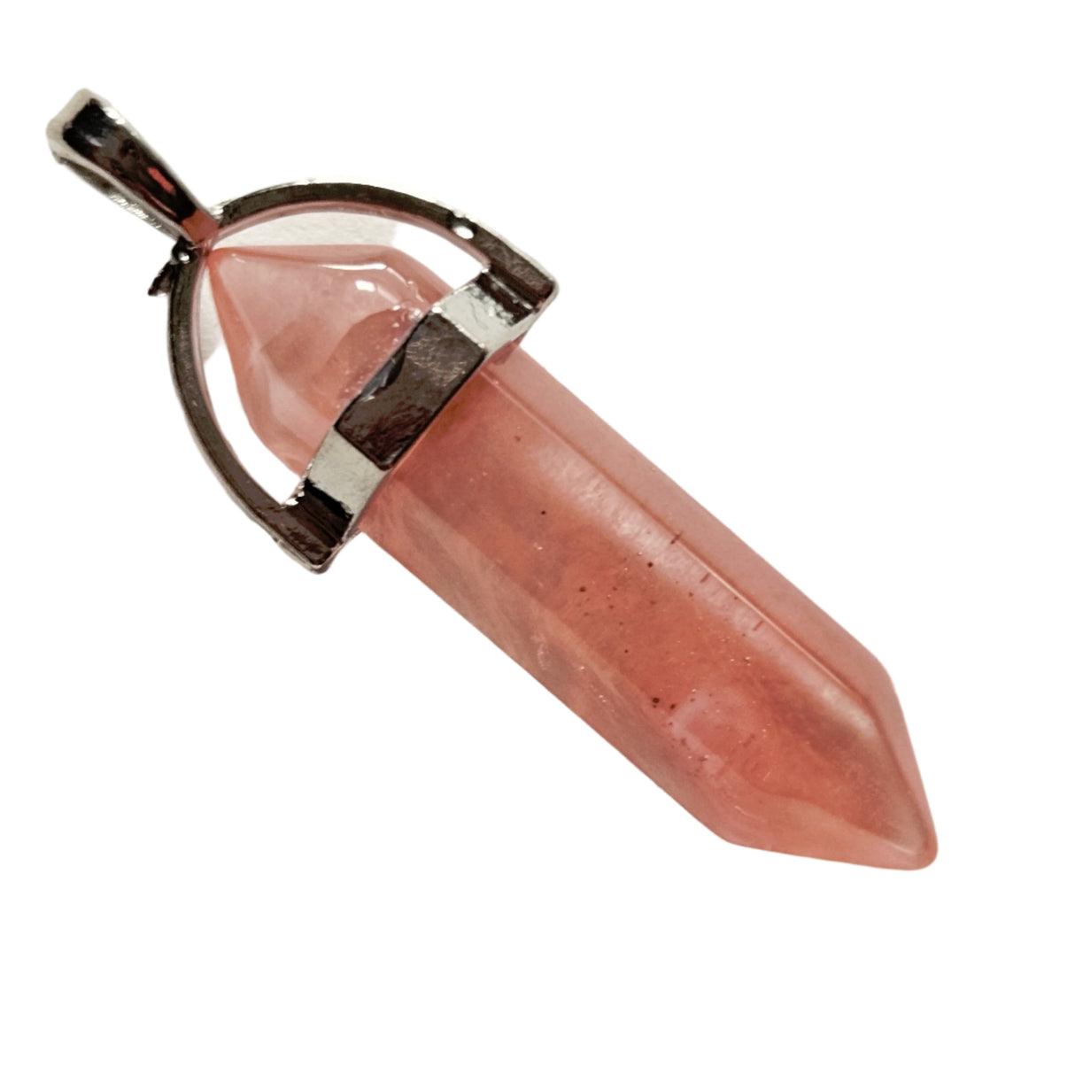 Gemstone Polished Genuine Pendant Crystal Point Silver