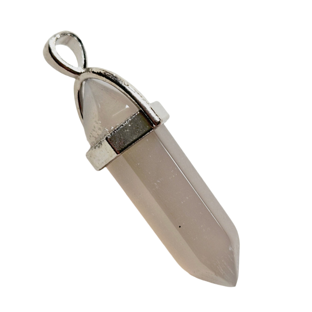 Gemstone Polished Genuine Pendant Crystal Point Silver