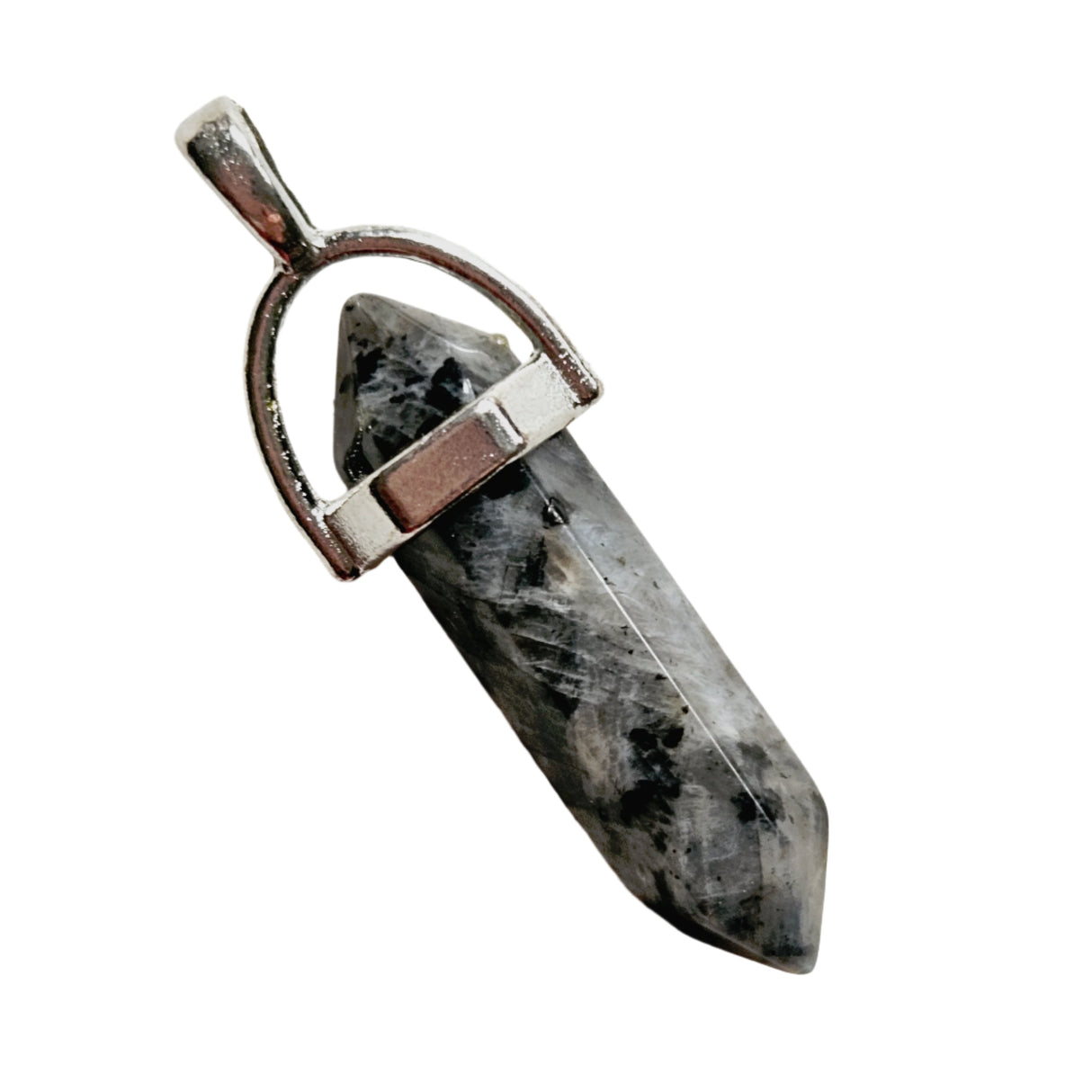 Gemstone Polished Genuine Pendant Crystal Point Silver