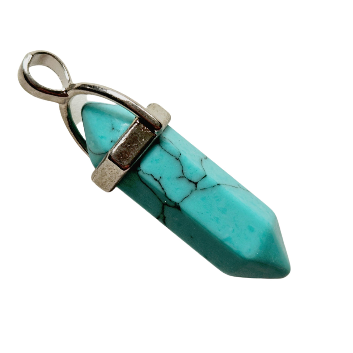 Gemstone Polished Genuine Pendant Crystal Point Silver