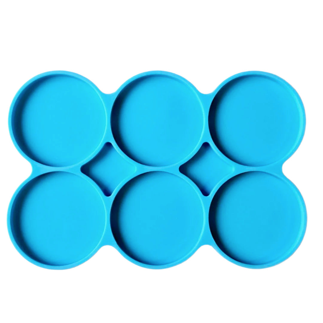 6 Circles Flat Glossy Resin Silicone Mould Clearance