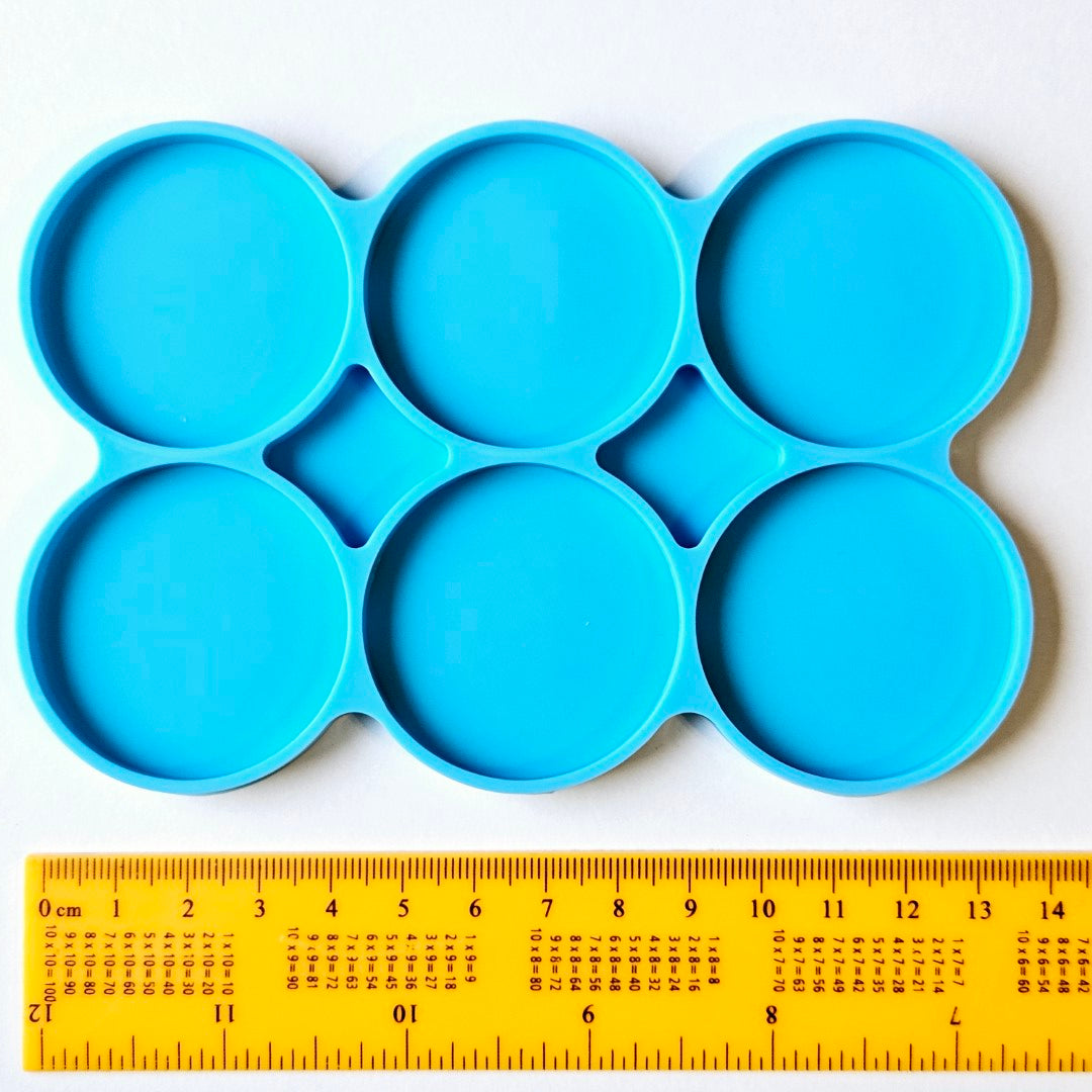 6 Circles Flat Glossy Resin Silicone Mould Clearance