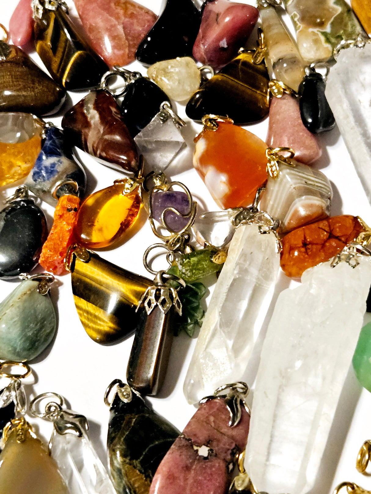 Gemstone Pendants Genuine, DIY, Bulk Lot 10 Natural Australian Hand Made RRP $12each