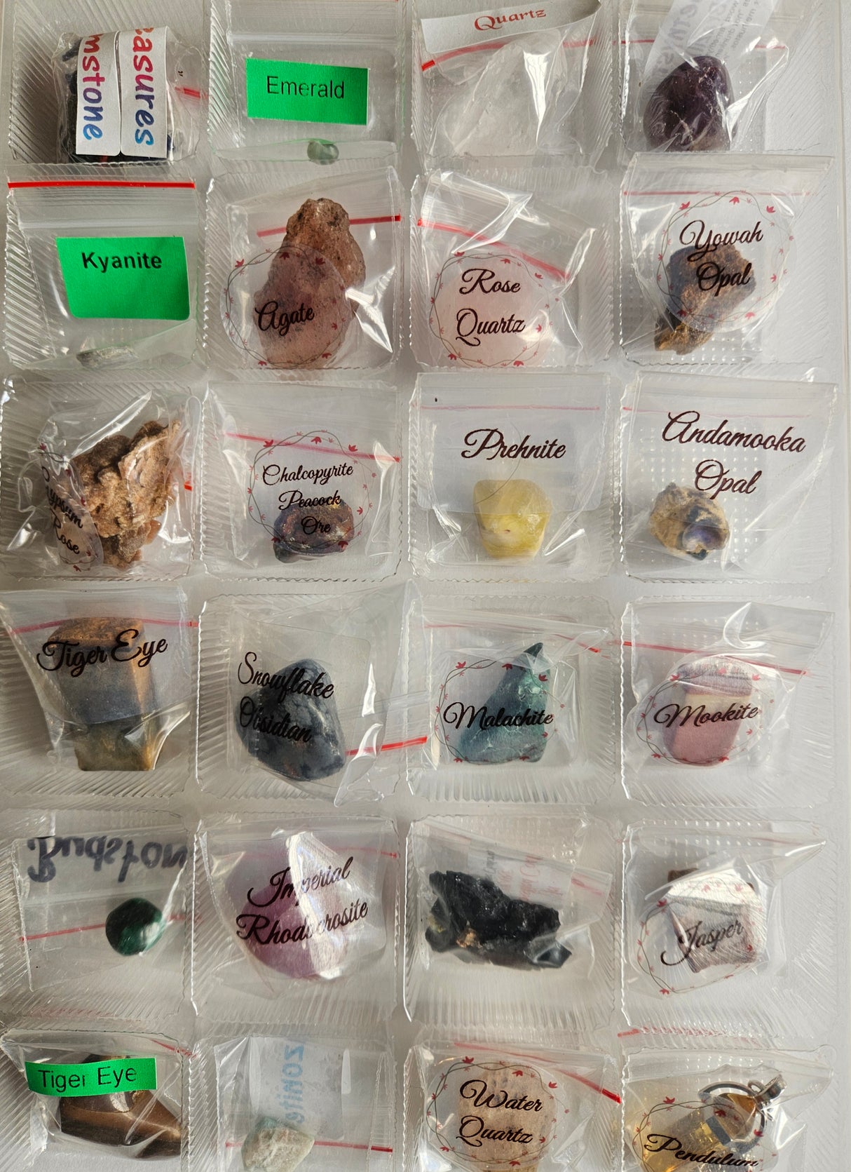 Advent calendar filled with 23 gemstones, Pendulum & Pendulum Chart