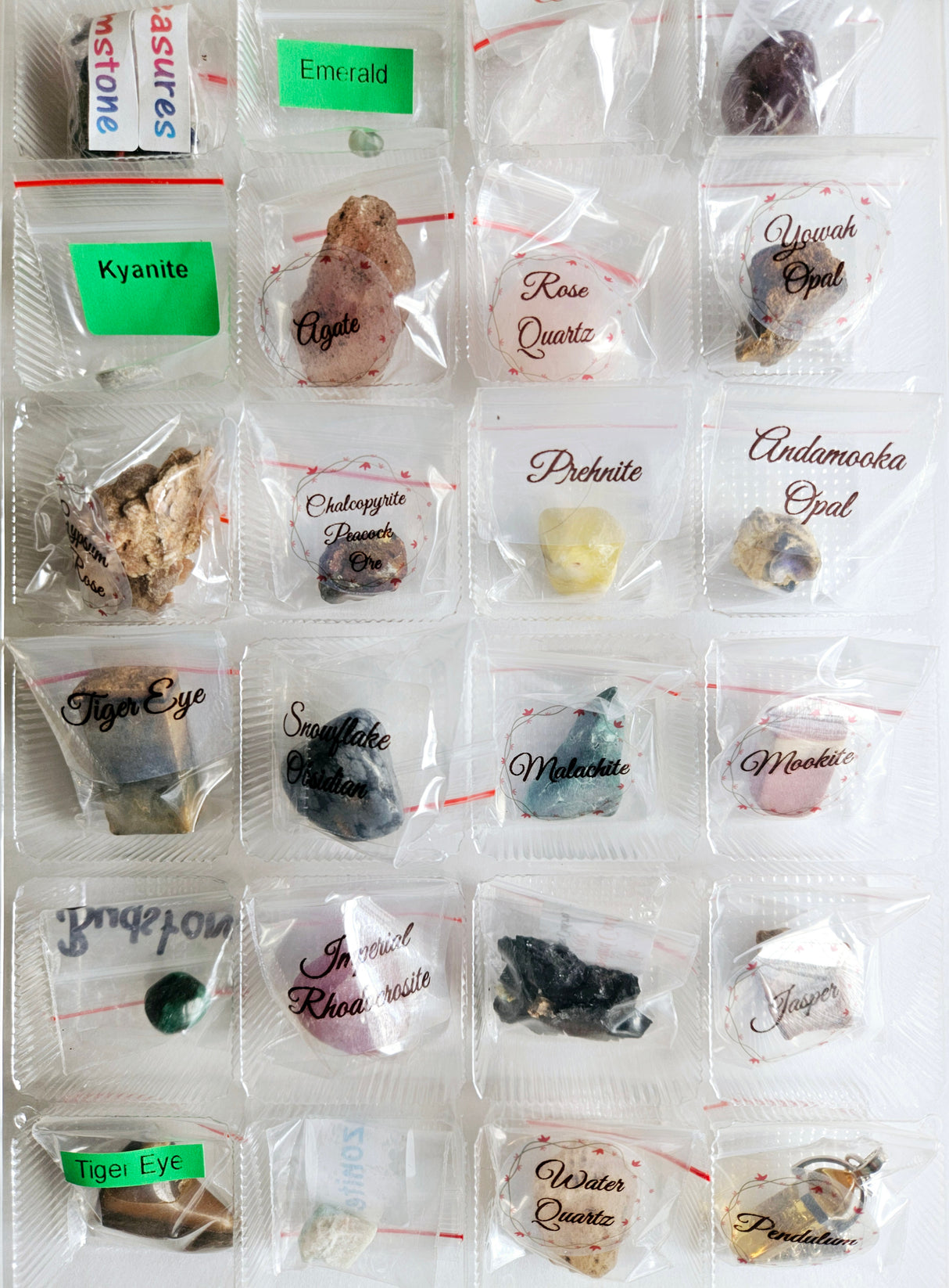 Advent calendar filled with 23 gemstones, Pendulum & Pendulum Chart