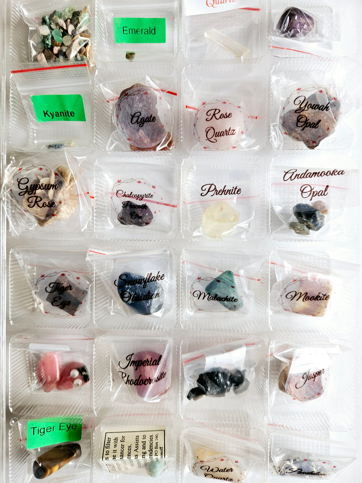 Advent calendar filled with 23 gemstones, Pendulum & Pendulum Chart