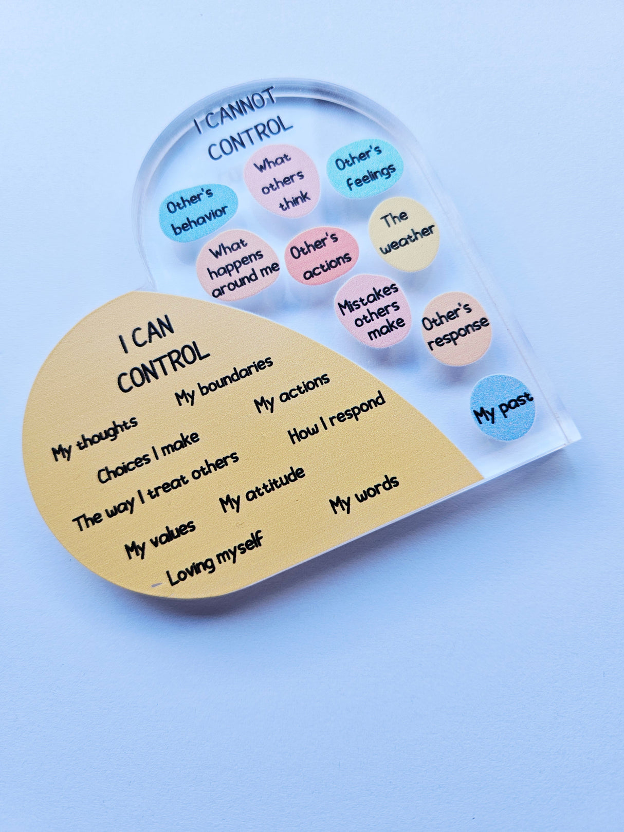 I can control Acryllic Heart Plaque Positive Mental Health Wellbeing