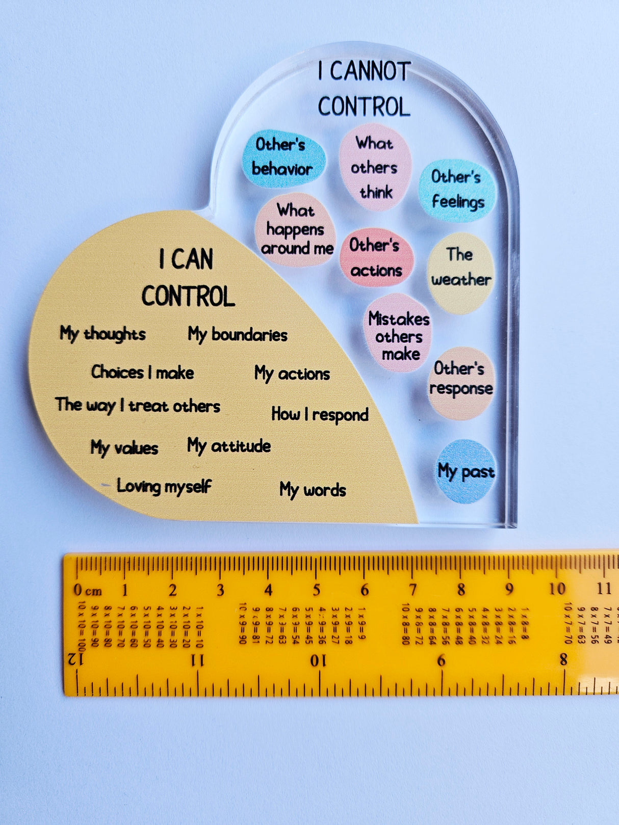 I can control Acryllic Heart Plaque Positive Mental Health Wellbeing