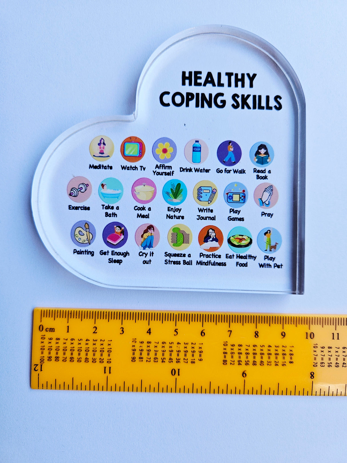 Healthy Coping Skills Acryllic Heart Plaque Positive Mental Health Wellbeing