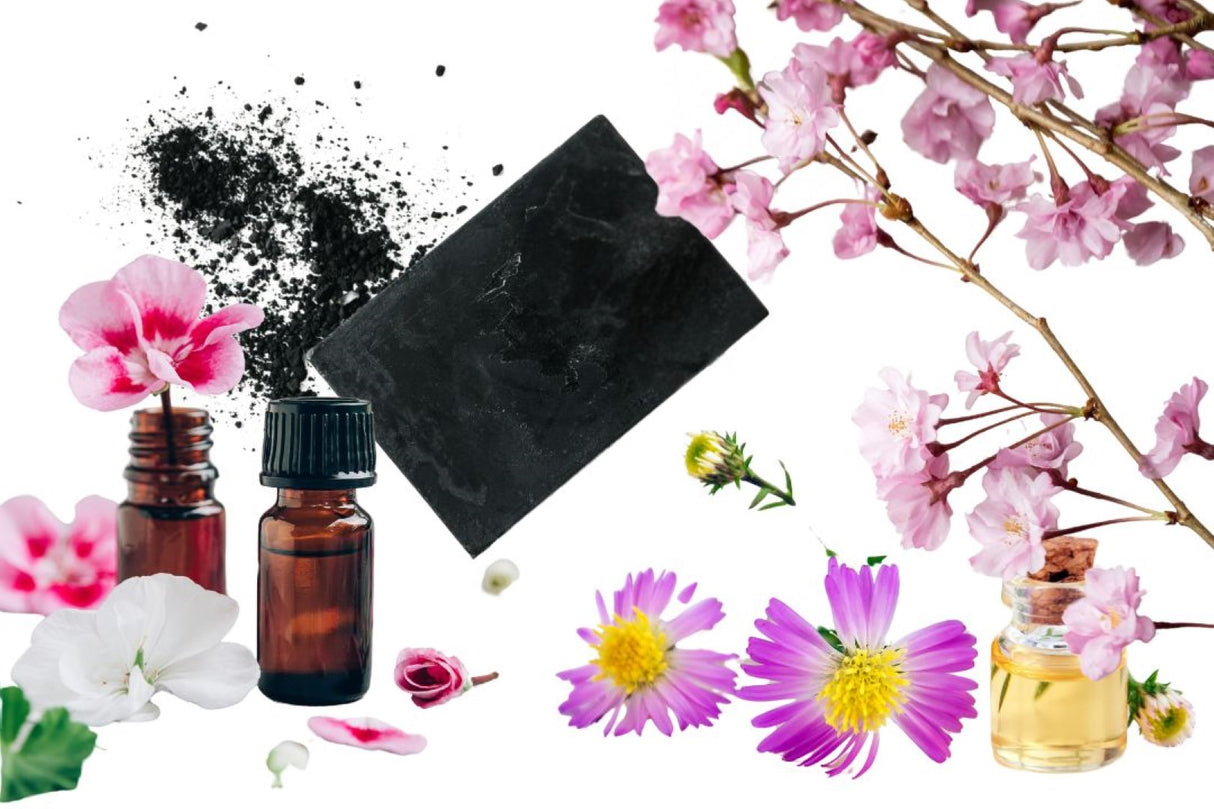 Activated Charcoal and Floral Essential Oils Soap Cleansing Bar (WS Available)