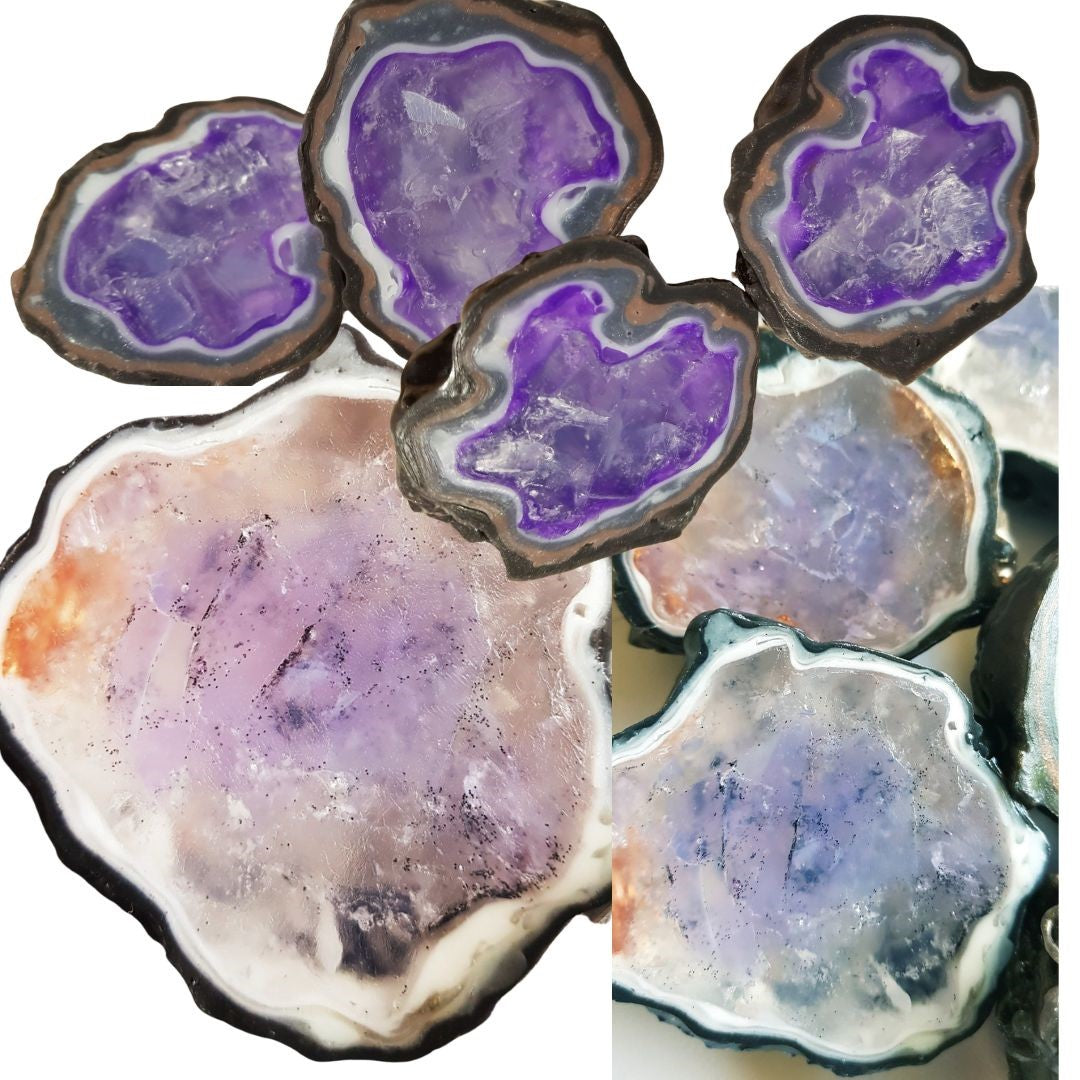 Geode Amethyst Specimen Soap Bar Large Size (WS available) Gift Boxed + Stand