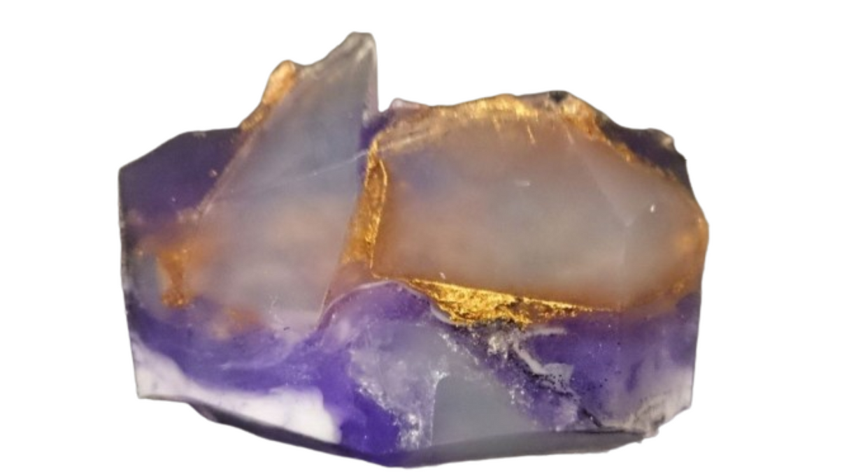 Amethyst Specimen Soap Bar Large Size (WS available) Gift Boxed + Stand