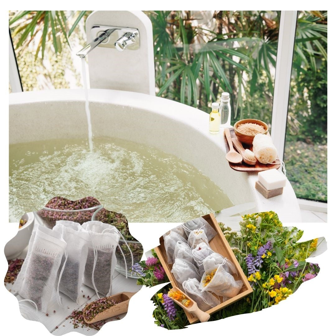 Bath Bags RELAX Tea Herbal Botanicals Flowers: Set of 3-10