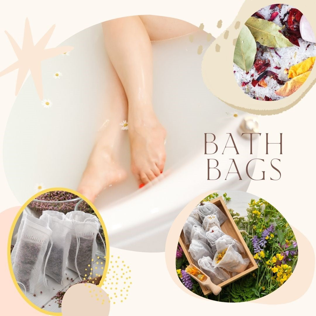 Bath Bags RELAX Tea Herbal Botanicals Flowers: Set of 3-10
