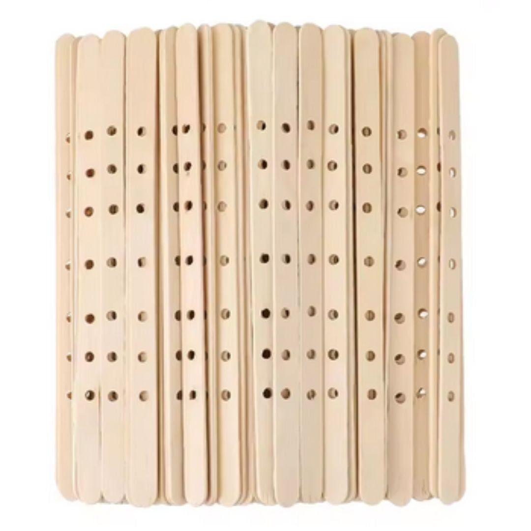 Wooden Candle Making Sticks with Holes