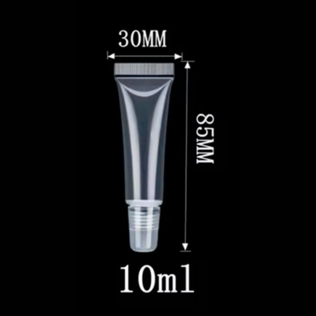 Clear Lip Gloss Squeeze Tubes - Easy Fill Removable Cap