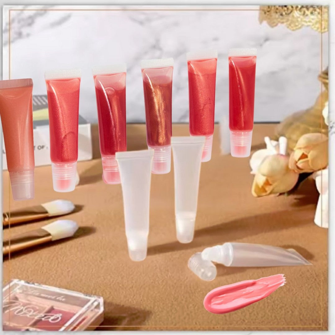 Clear Lip Gloss Squeeze Tubes - Easy Fill Removable Cap