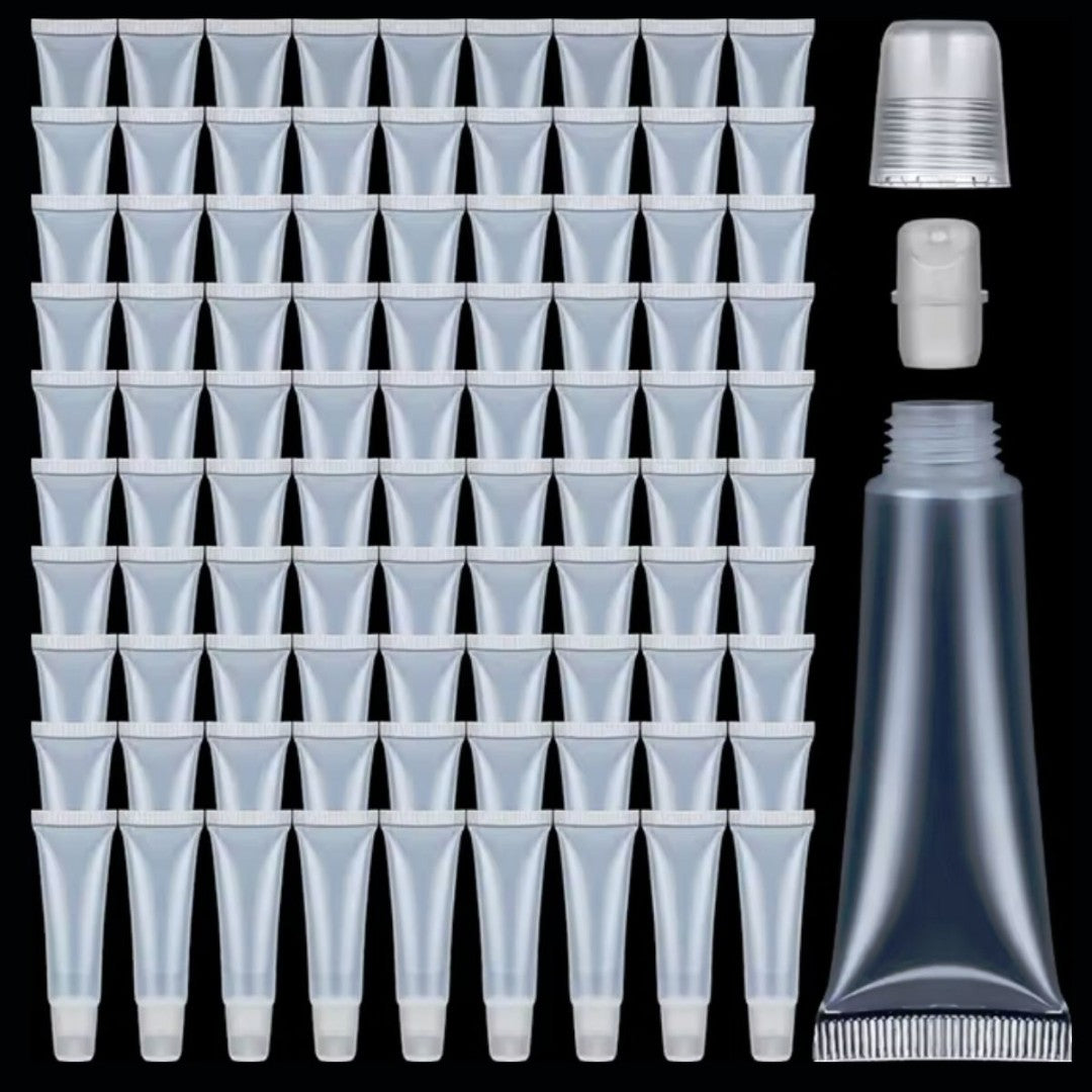 Clear Lip Gloss Squeeze Tubes - Easy Fill Removable Cap