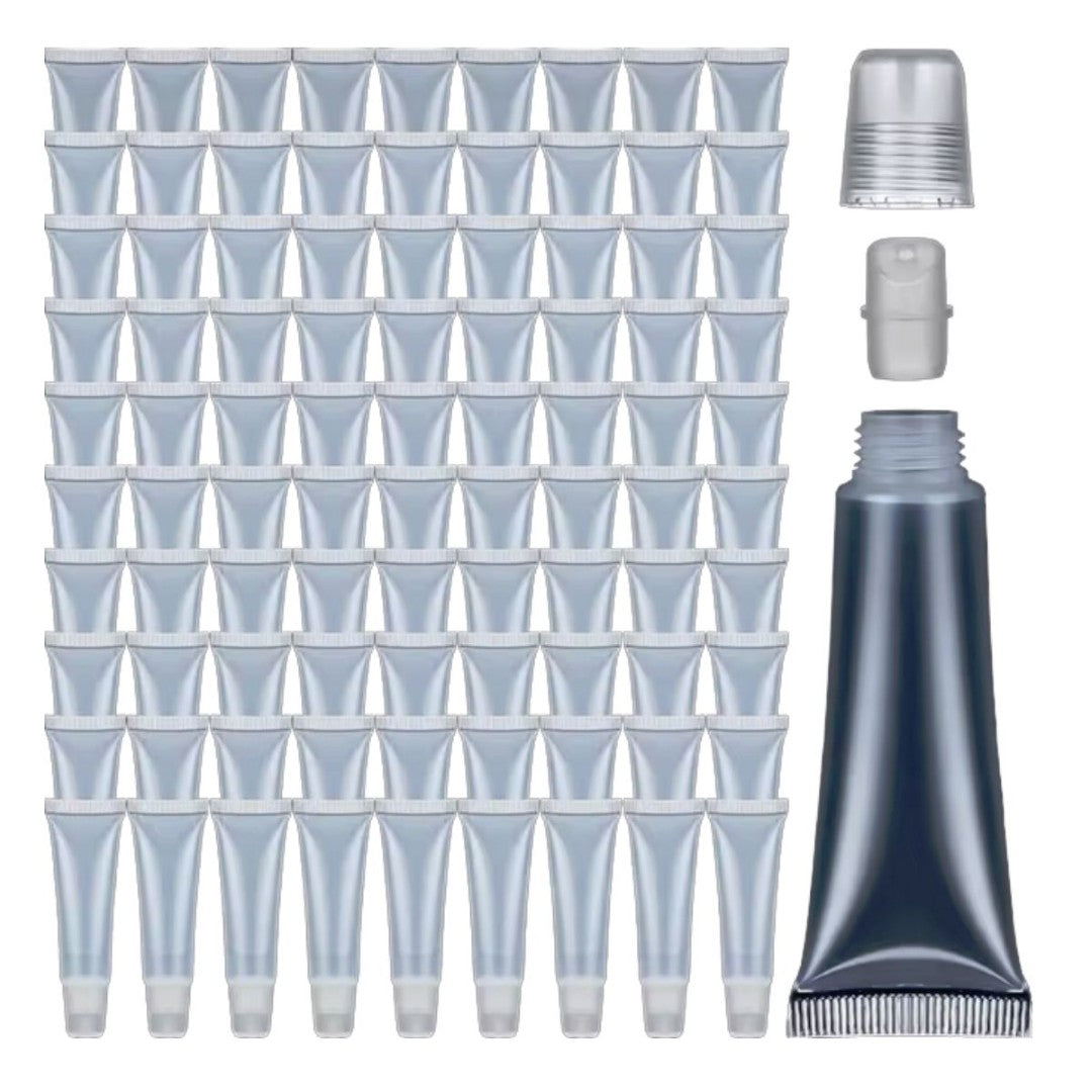 Clear Lip Gloss Squeeze Tubes - Easy Fill Removable Cap