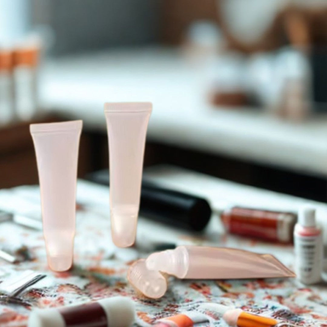 Clear Lip Gloss Squeeze Tubes - Easy Fill Removable Cap