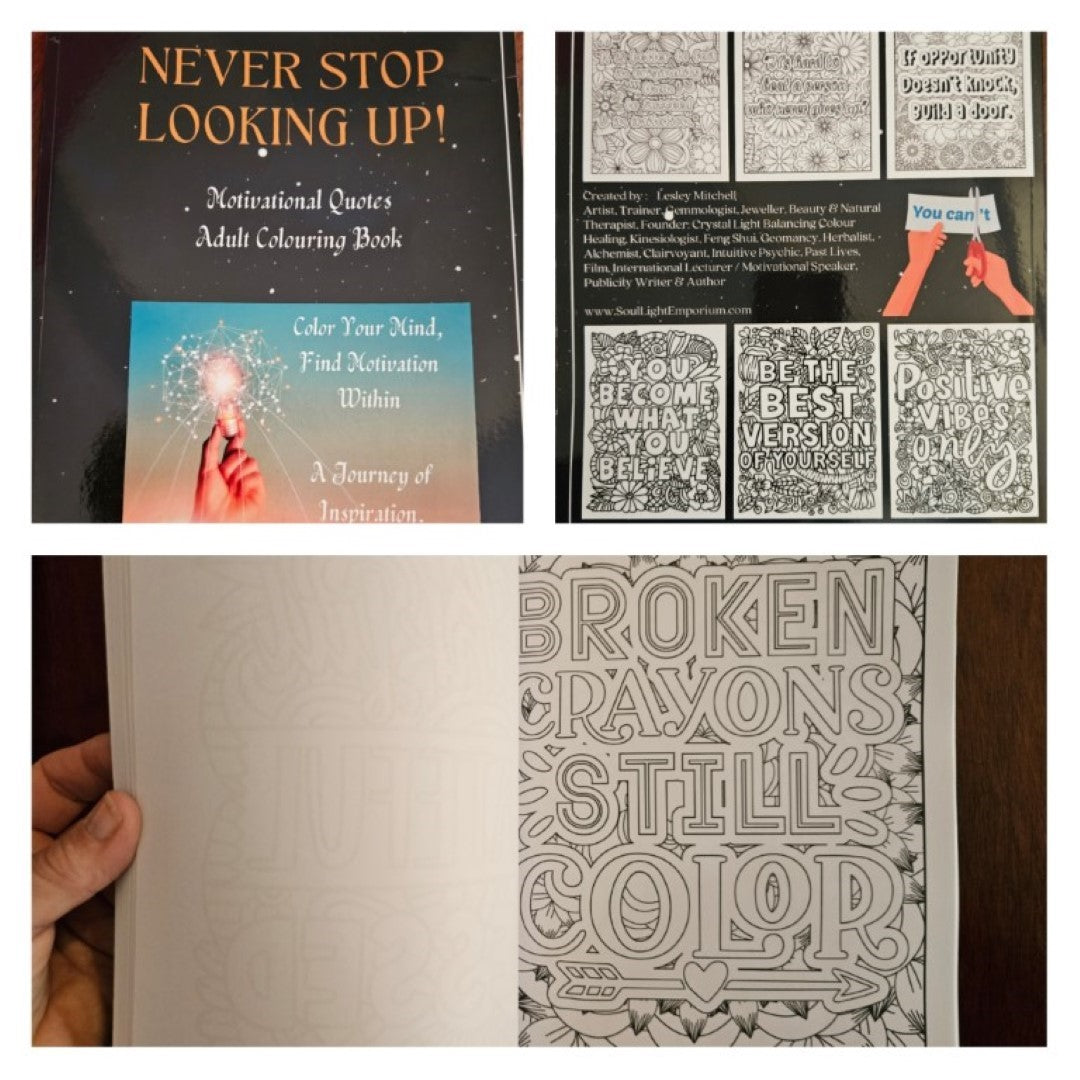 Motivational Quotes Adult Colouring Book: Never Stop Looking Up - Lesley Mitchell
