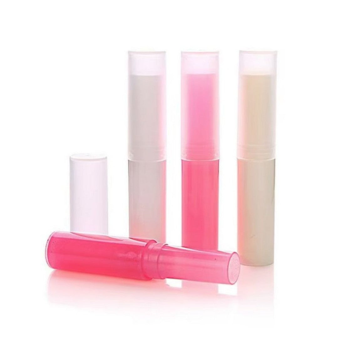 Multicoloured Twist up Lip stick / balm tubes -Narrow Elegant Clear Lids - You choose Colour