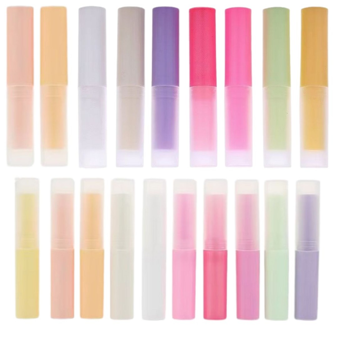 Multicoloured Twist up Lip stick / balm tubes -Narrow Elegant Clear Lids - You choose Colour