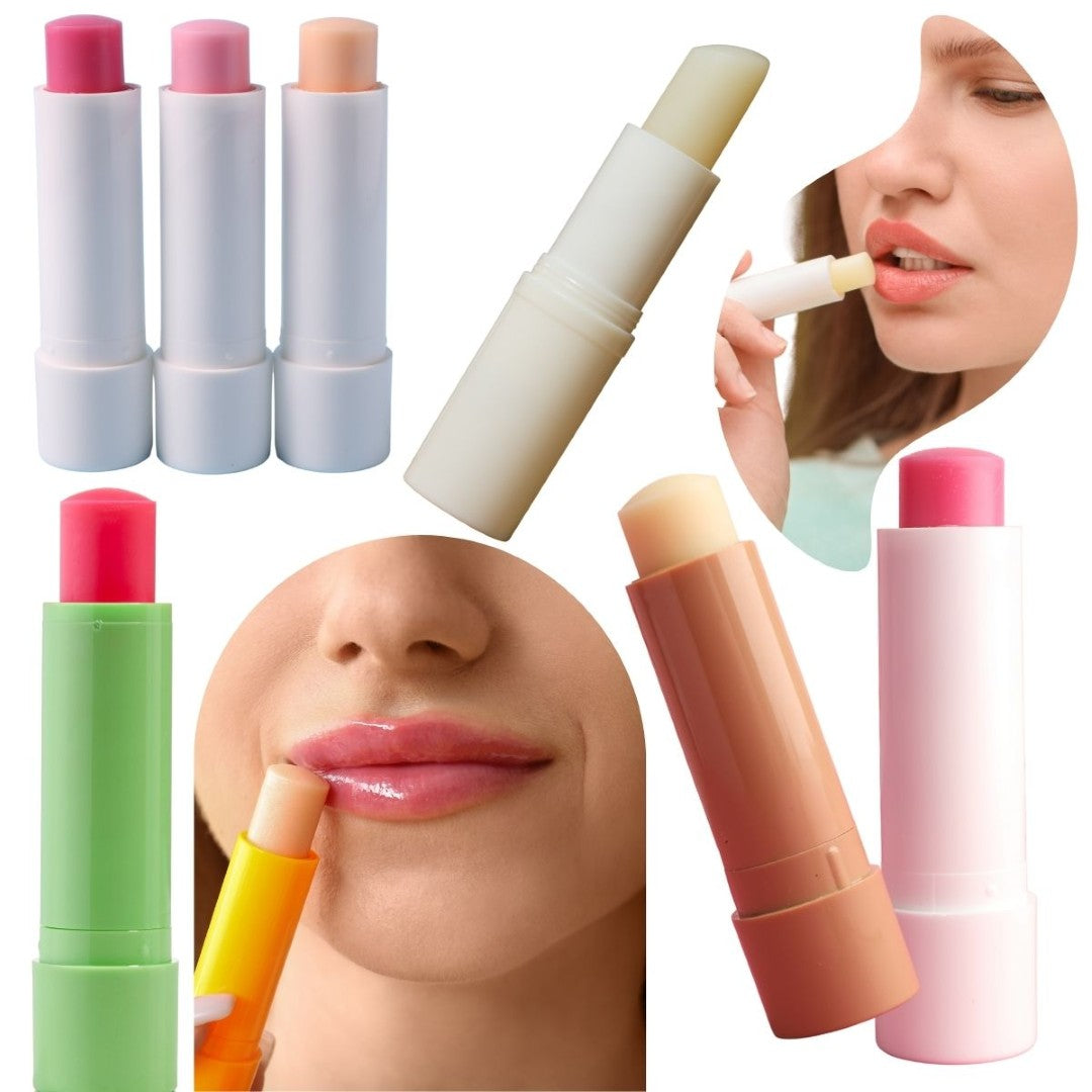 Multicoloured Twist up Lip stick / balm tubes -Narrow Elegant Clear Lids - You choose Colour