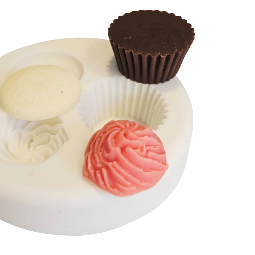 Cupcake Mini (3 Cavity) Silicone Mould Divine for cookies, cupcakes embellishments
