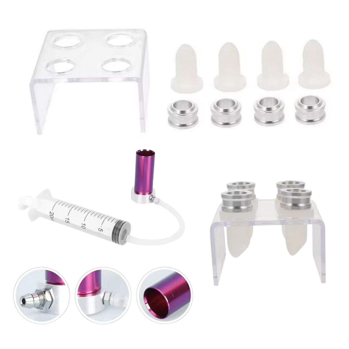 Professional 12.1mm Lipstick Making Kit 4 Hole Silicone Mould Base + Vacuum Extraction Tool