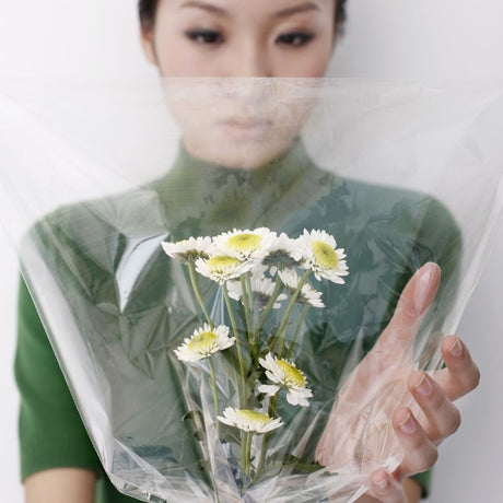 Florist Clear Sleeves - Clear Cello Sleeve V Shape