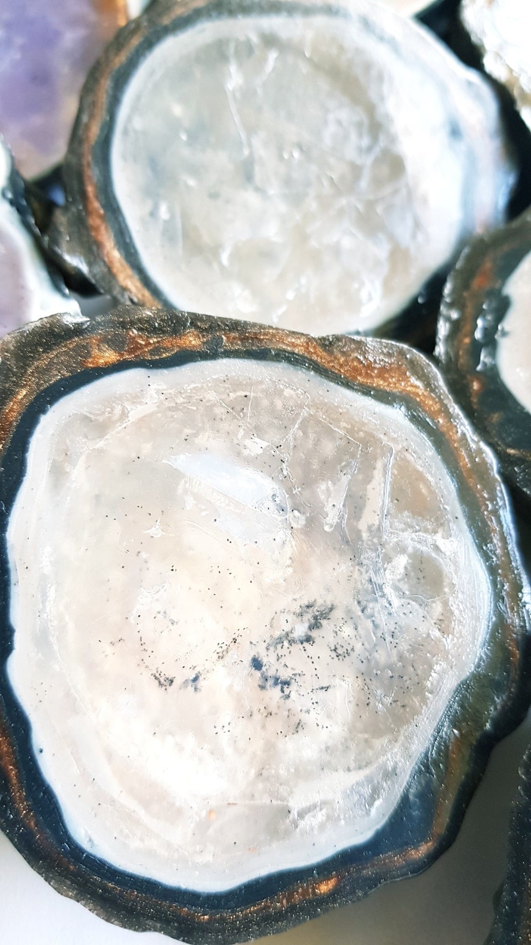 Geode Agate Crystal Specimen Soap Bar Large Size bar (WS available) Gift Boxed + Stand