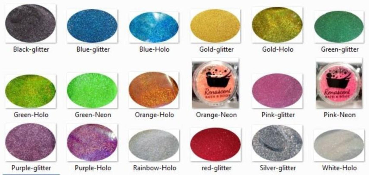 Kit of 8 Primary Colours Cosmetic Grade Glitter Powder Superfine Extra Fine Soap Candle Nail Art