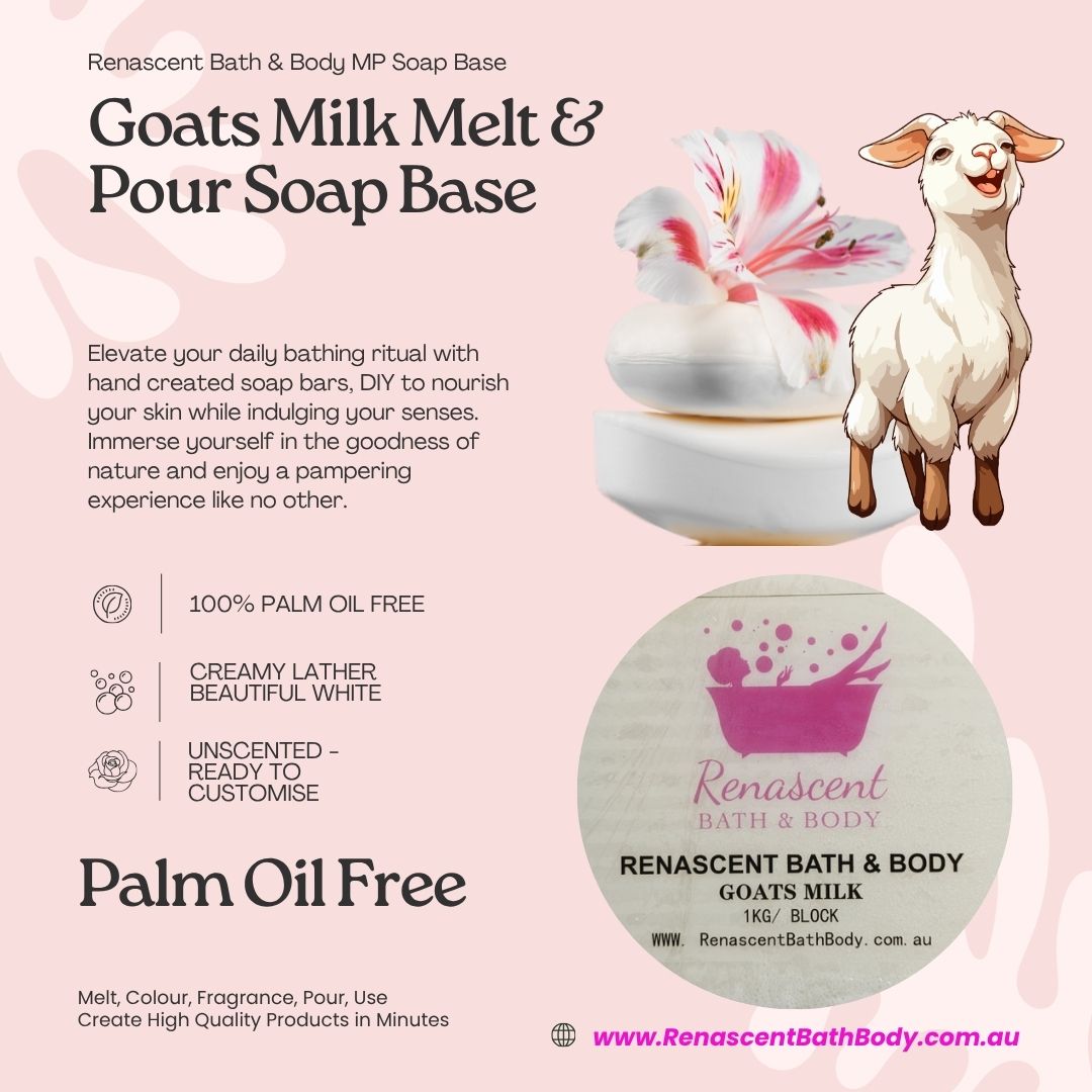 Goats Milk Preblended Melt & Pour MP Soap Base (SLS / Palm / Stearic Acid Free) *NEW Formula*