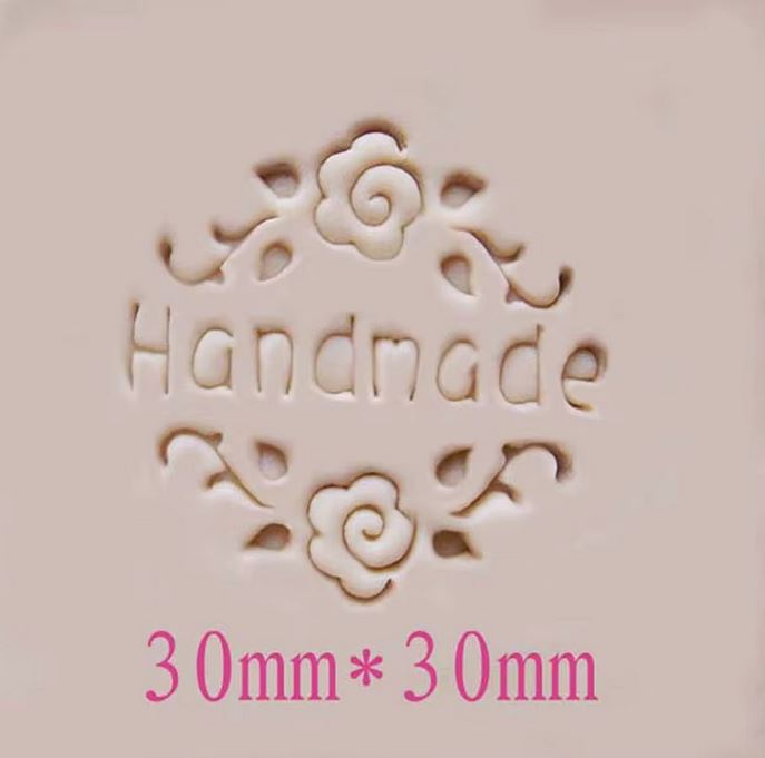 Handmade Roses Soap Stamp Rose Twirl Leaf Flourish