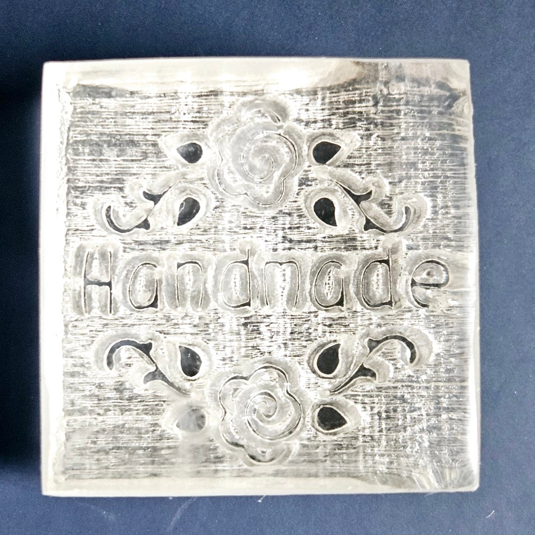 Handmade Roses Soap Stamp Rose Twirl Leaf Flourish