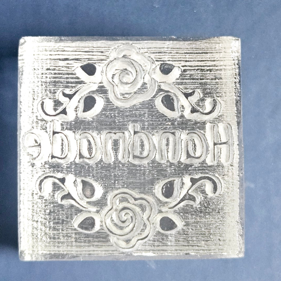 Handmade Roses Soap Stamp Rose Twirl Leaf Flourish