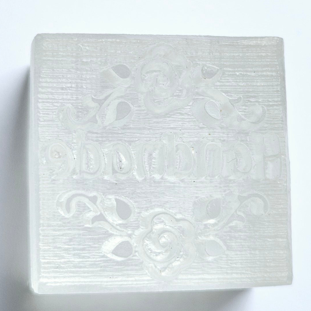 Handmade Roses Soap Stamp Rose Twirl Leaf Flourish