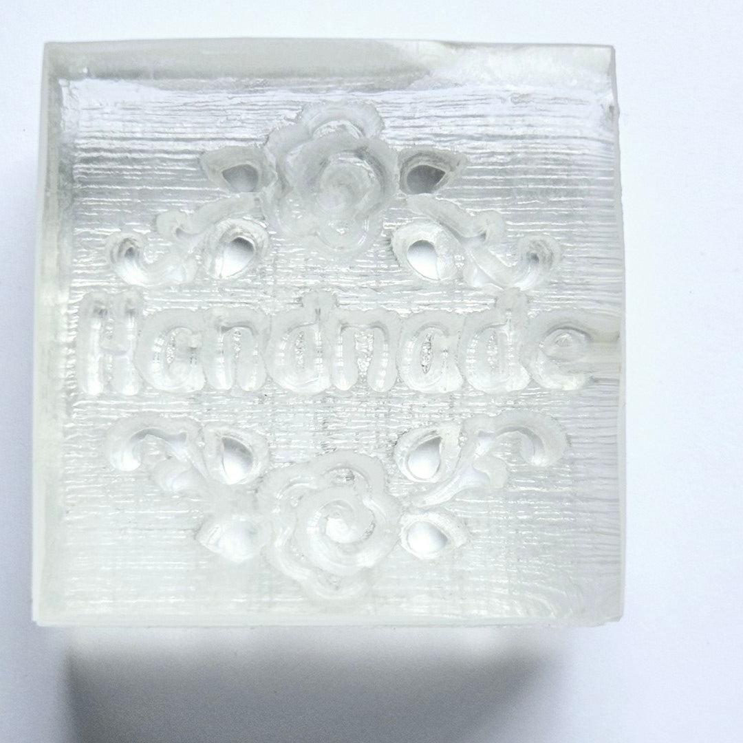 Handmade Roses Soap Stamp Rose Twirl Leaf Flourish