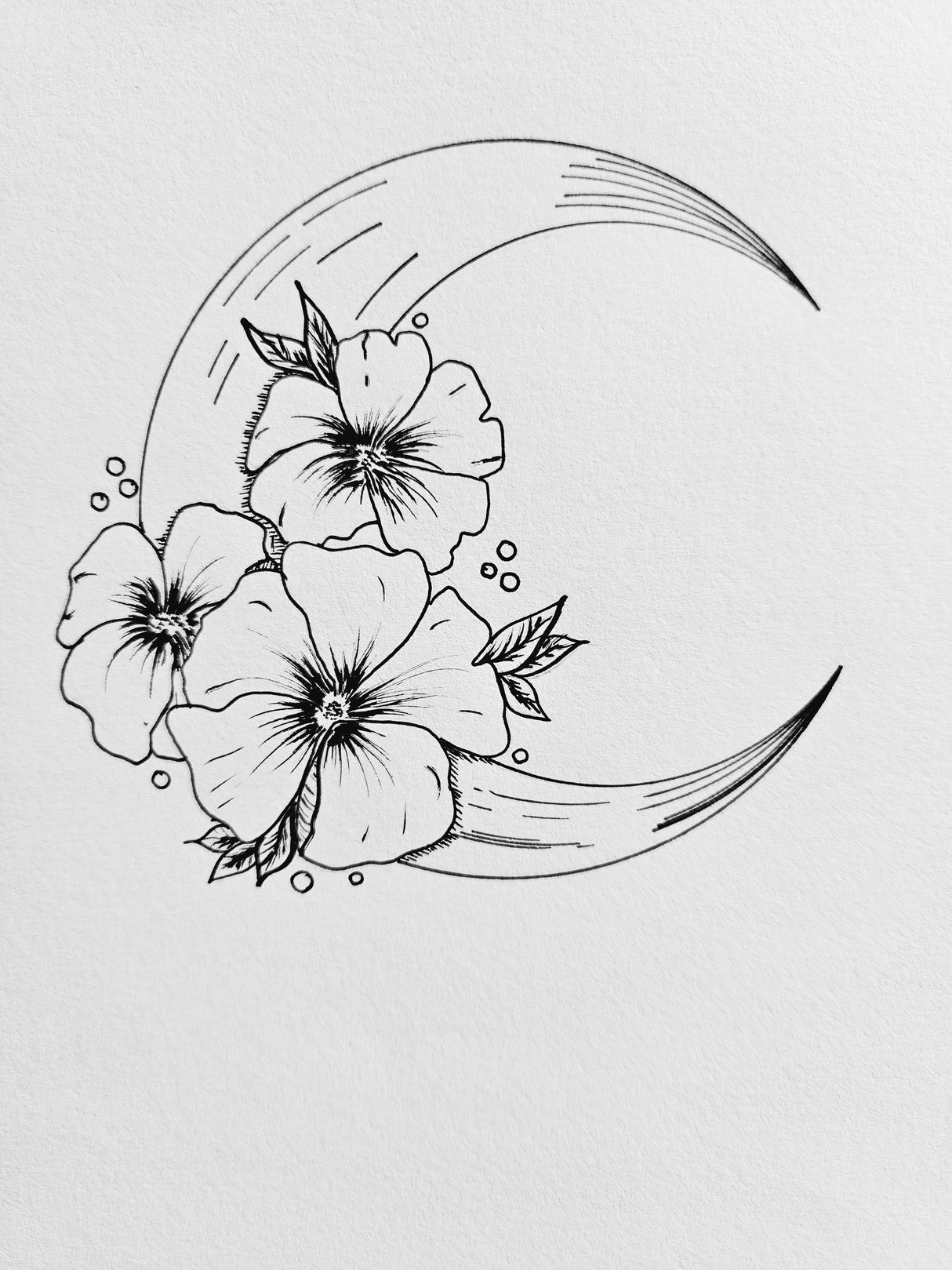 FREE Download Colouring Page HIBISCUS MOON - Lesley Mitchell