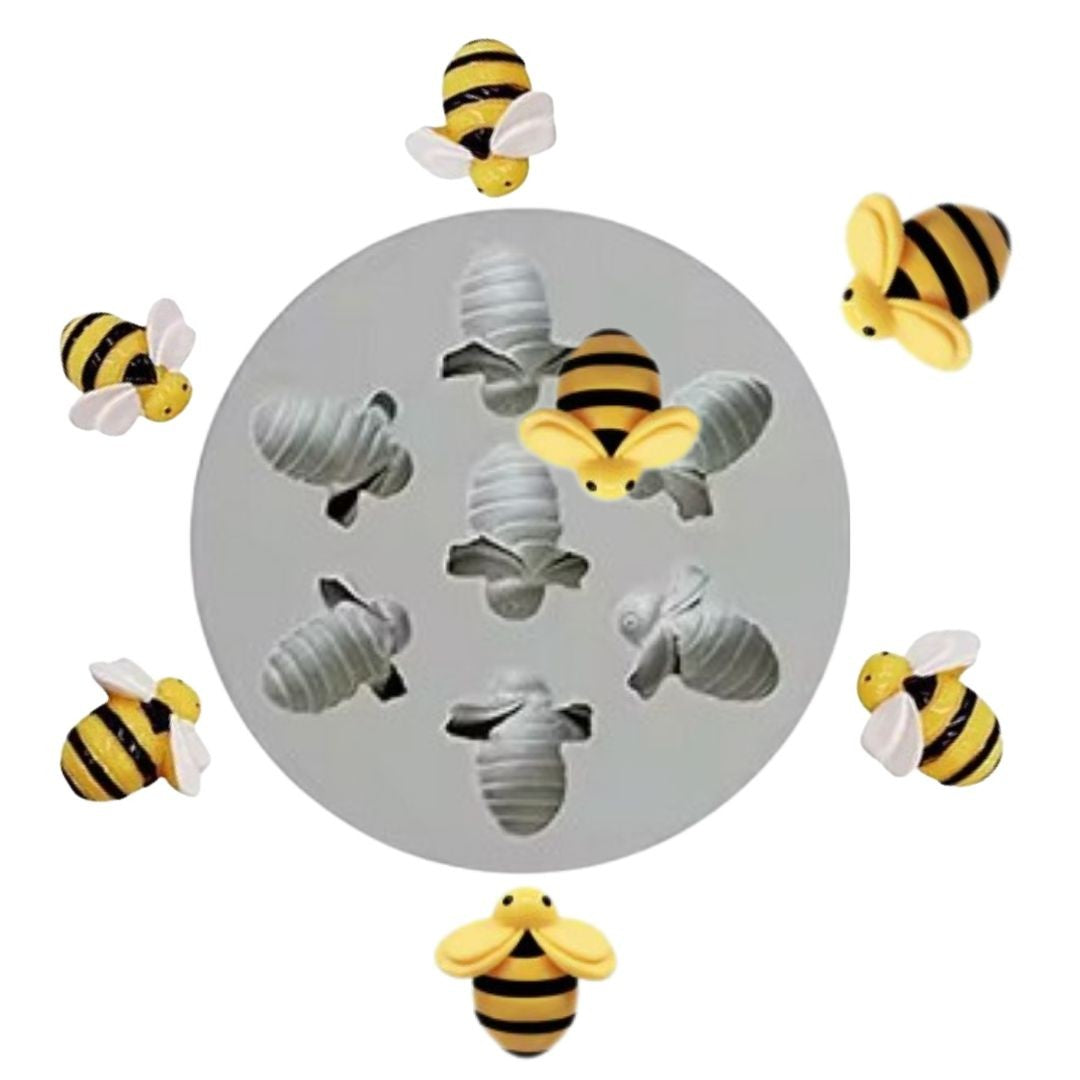 HoneyBee (7 Bees) Embed Silicone Mould
