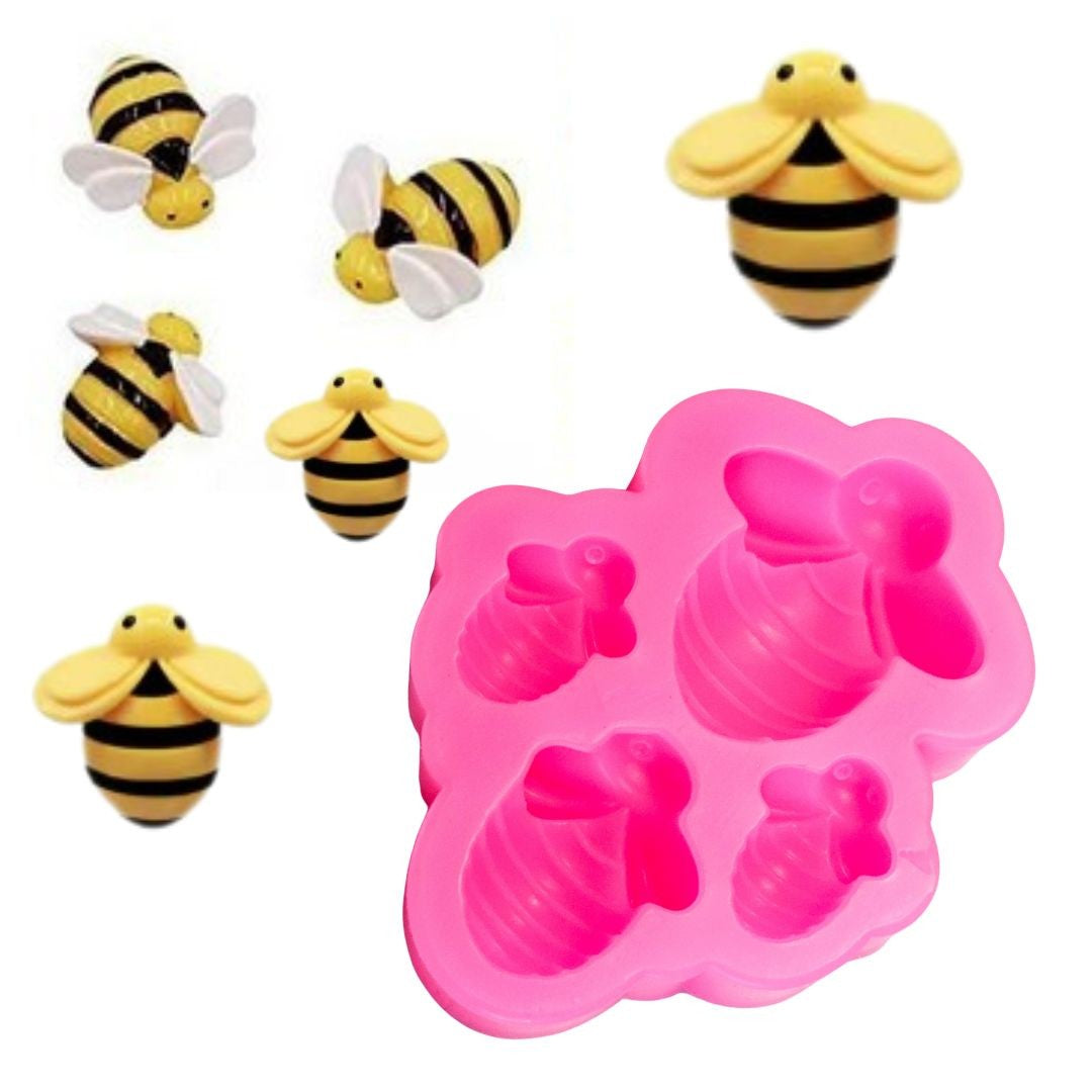 HoneyBee Mini (4 Bees) Embed Silicone Mould