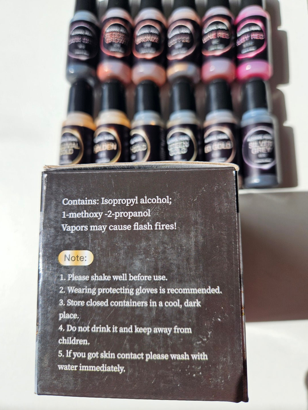 Metallic Alcohol Ink Pigments10ml x 12 Colours Set