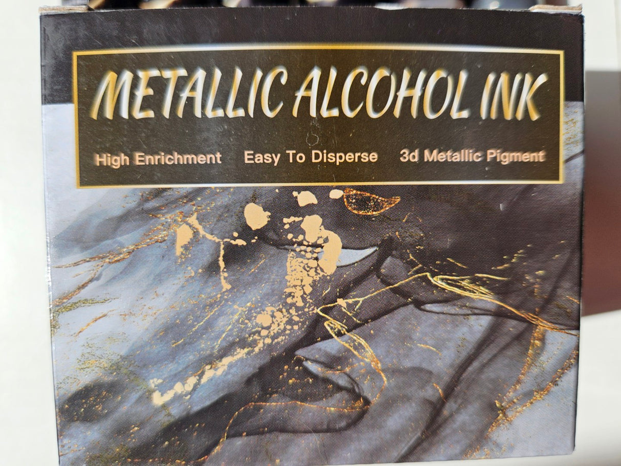 Metallic Alcohol Ink Pigments10ml x 12 Colours Set