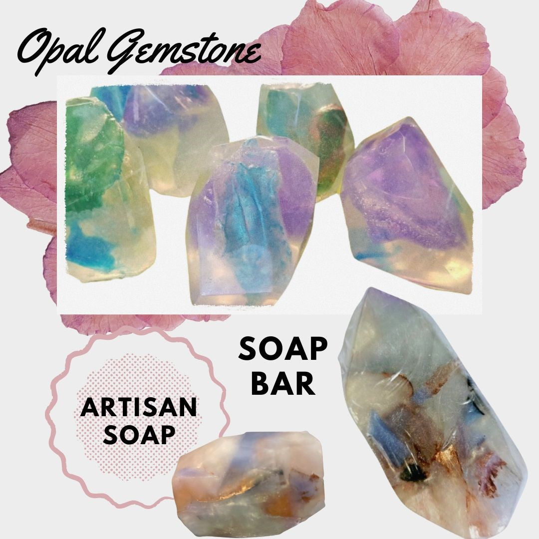 Opal Specimen Soap Bar Large Size bar (WS available) Gift Boxed + Stand