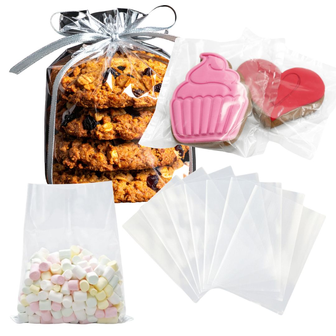 100 Reusable Polypropylene Bags Food Safe 100x150mm Cookie Craft Pack PP 25UM