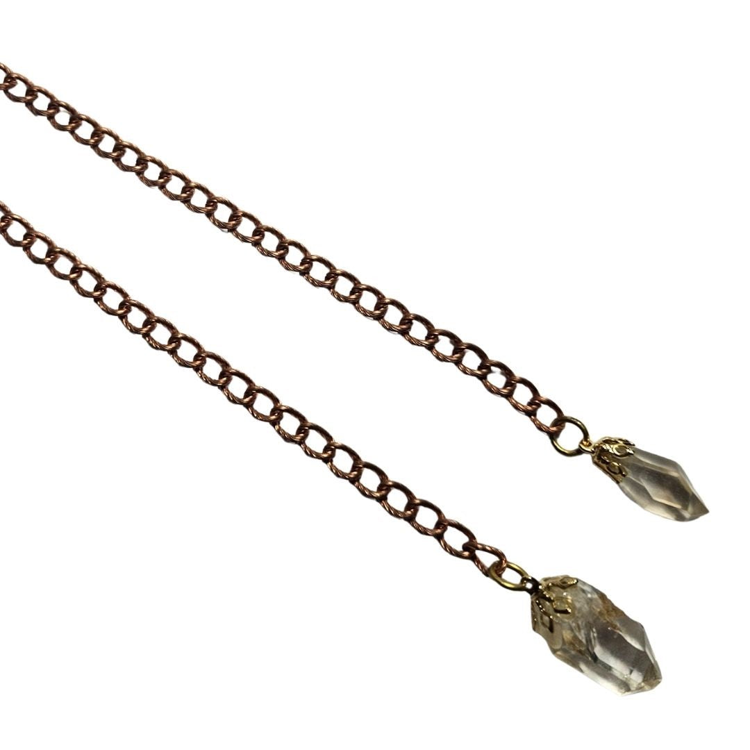 Gemstone Pendulum Genuine Natural Copper/Silver Chains Many Varieties