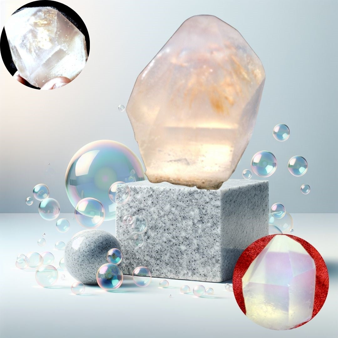 Quartz Crystal Gem Specimen Soap Bar (WS available) Gift Boxed + Stand