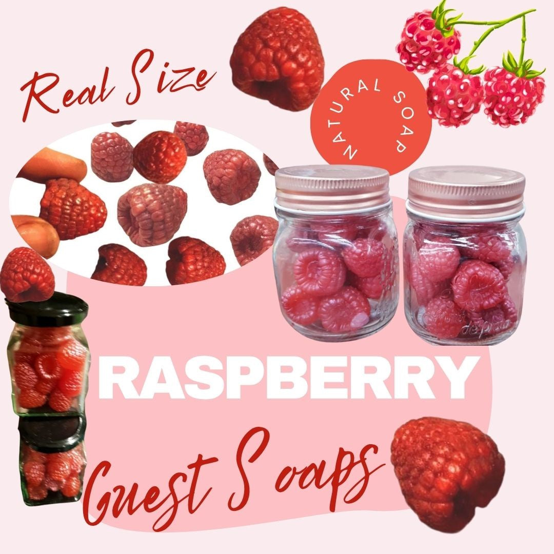 Raspberry Jar Guest Soap Bars Real Size Artisan Made Gift Boxed